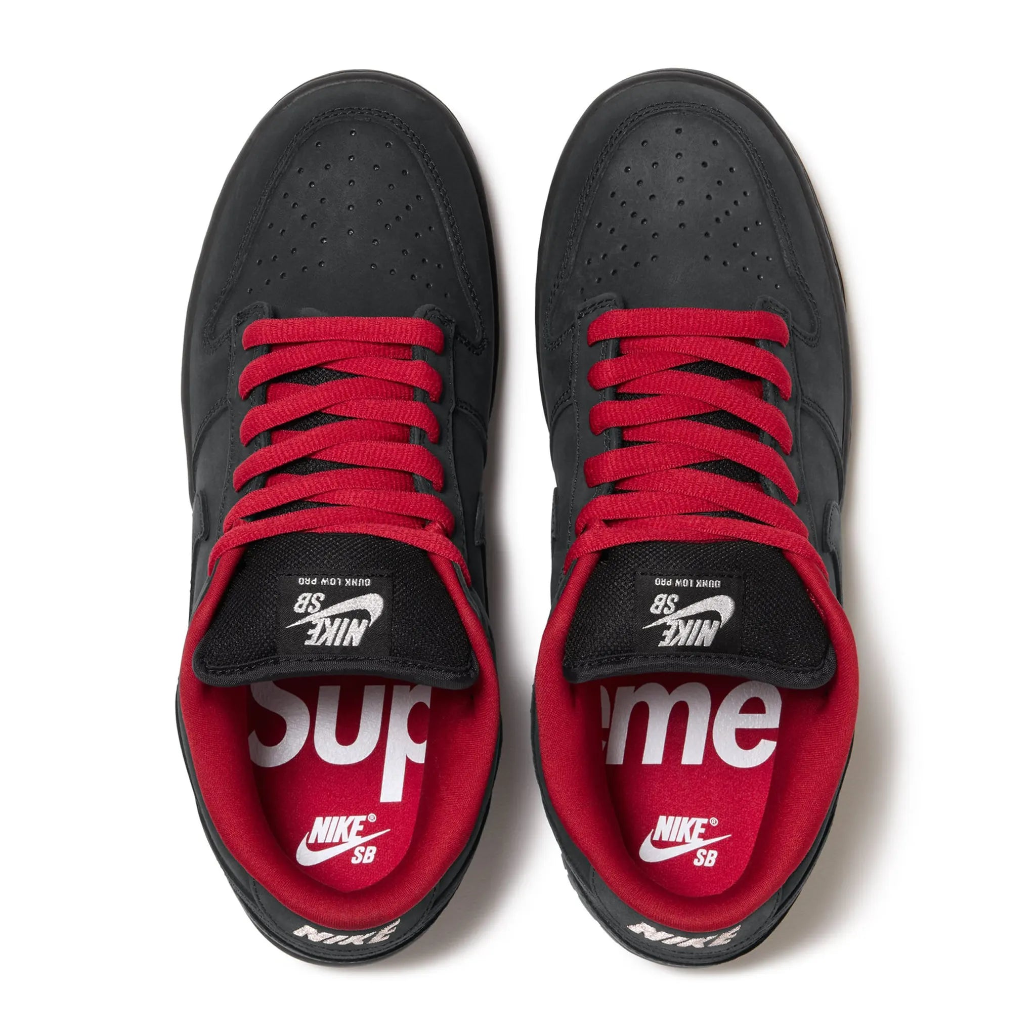 Upper View of Supreme x Nike SB Dunk Low Black HQ8487-001